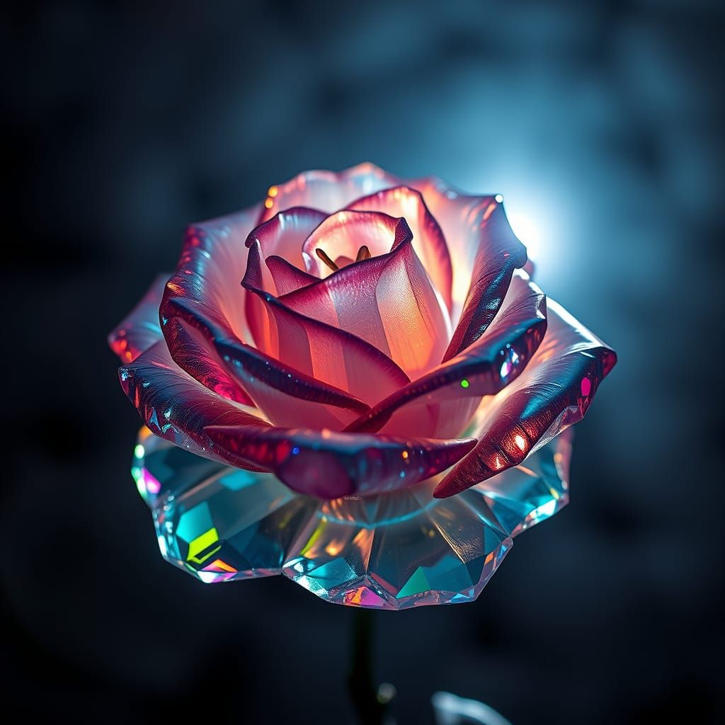 Iridescent crystal rose