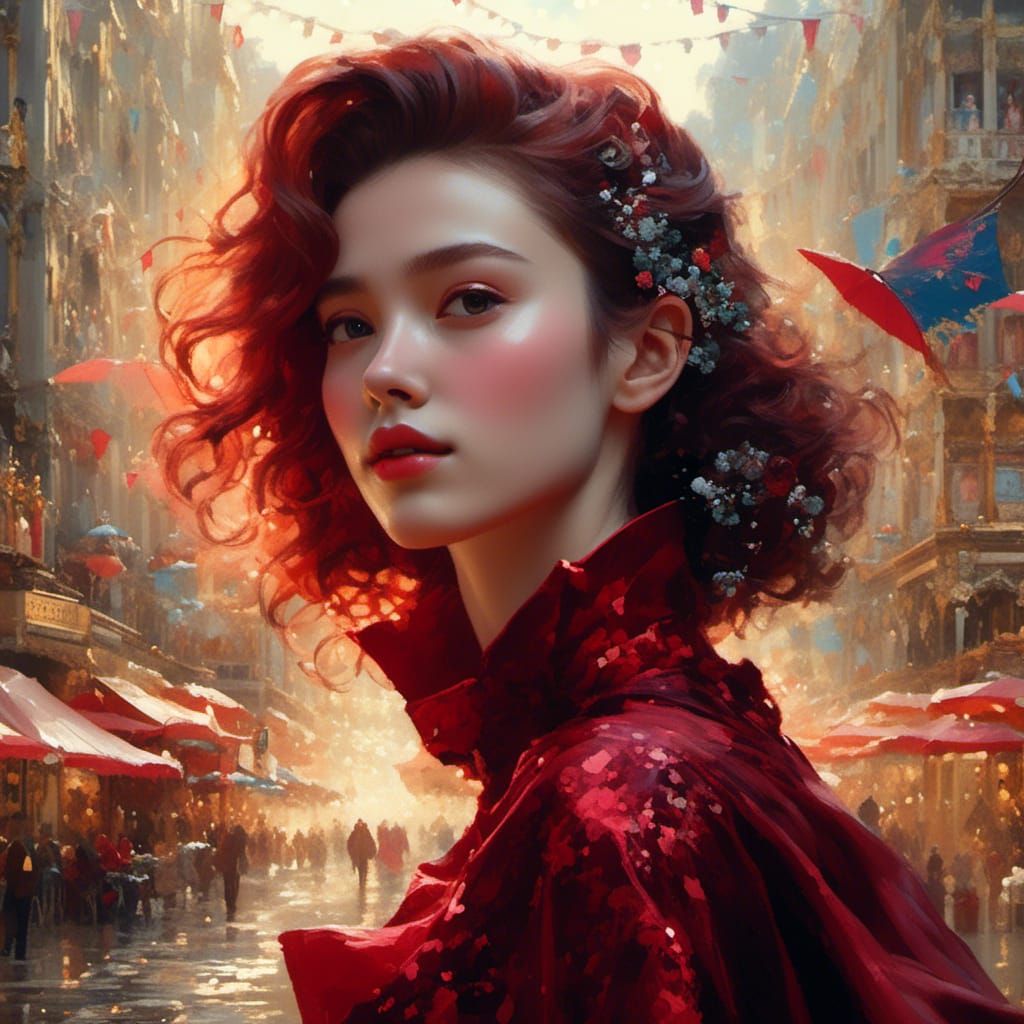 Lady in Red: A Striking Visual Portrait