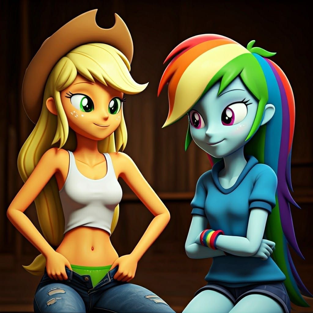 Applejack's Wardrobe Malfunction: A Colorful, Hyper-Realisti...