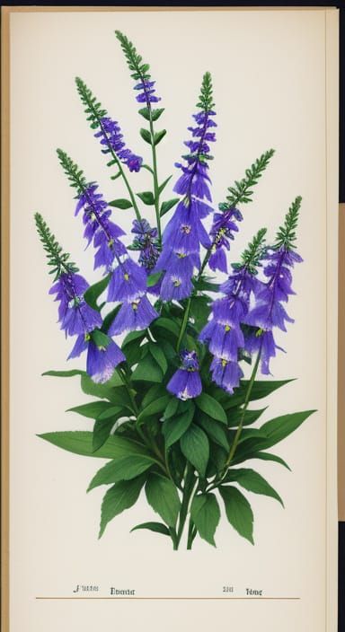 Vibrant Blue Foxglove Bloom in a Realistic Matte Painting