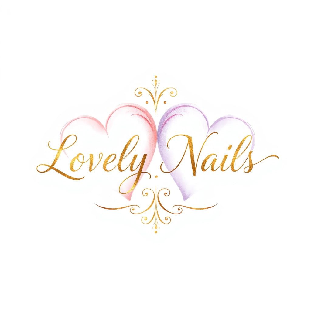 Elegant Luxury Logo with Hearts in Gold and Pastel Hues