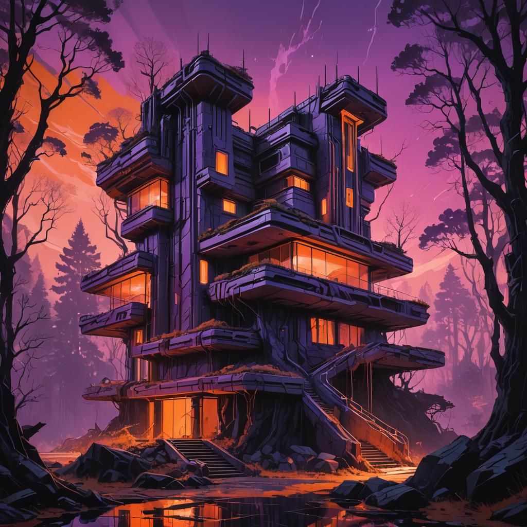 Futuristic Haunted Mansion Concept Art