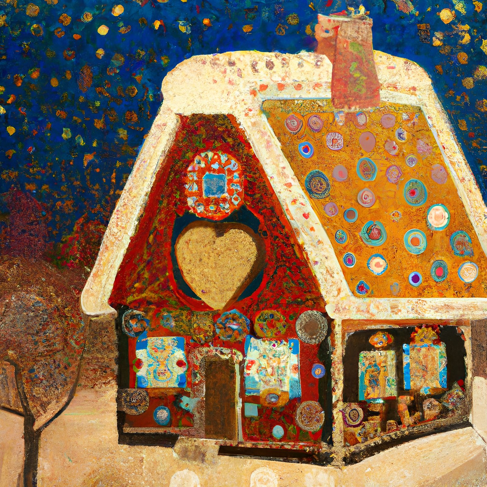 Gingerbread House in Klimt Style
