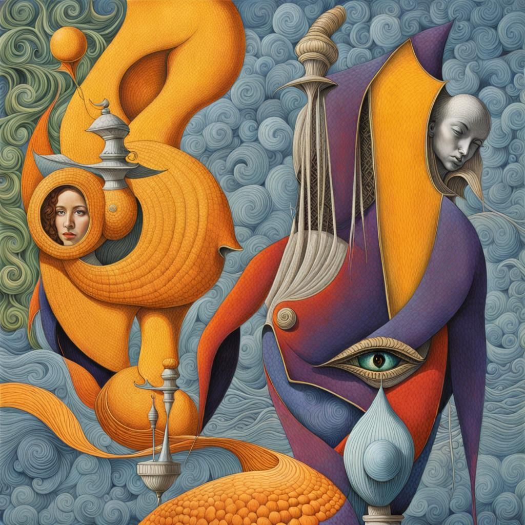 Surreal Alien Restaurant Celebration in Magical Realism