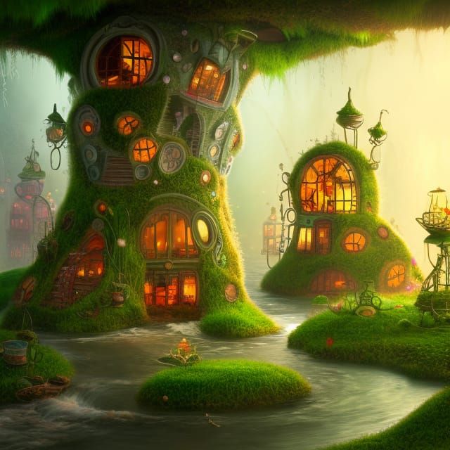 Fairy City in a Jar: Hyperdetailed Concept Art
