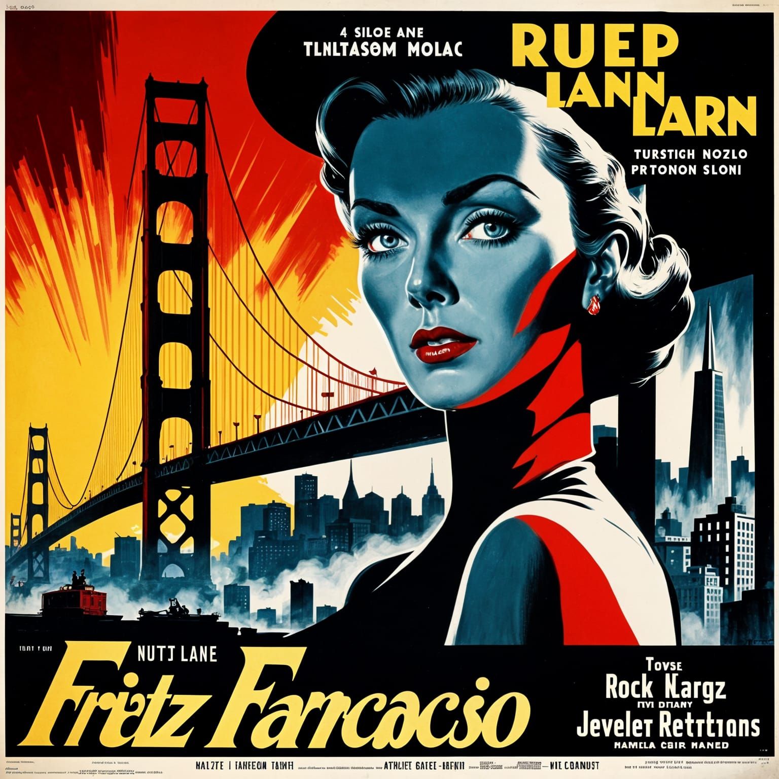 Vintage Noir Movie Poster: Golden Gate Girl