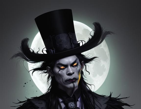 Asian Voodoo Priest in Neon Forest