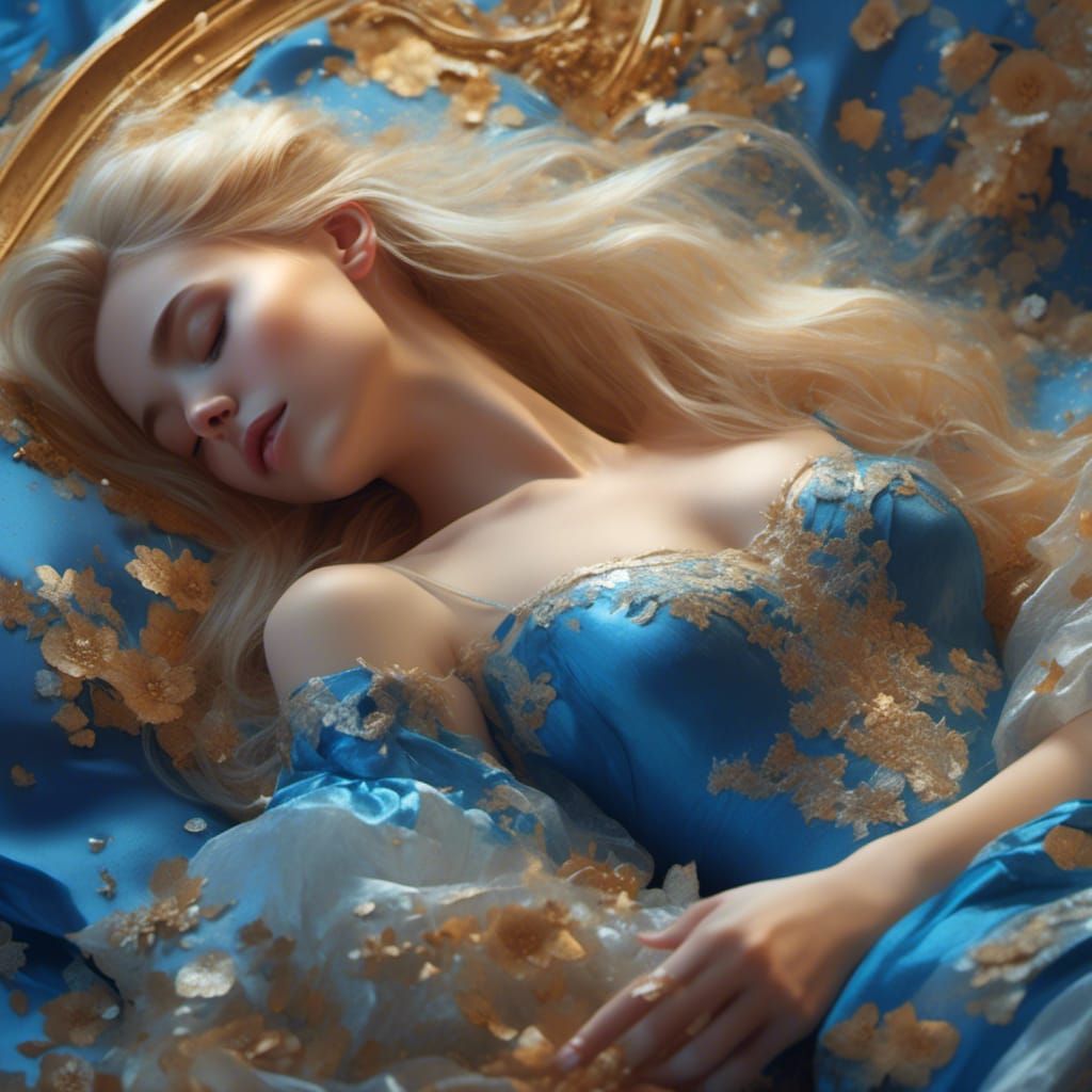 Sleeping Beauty Portrait in Digital Art Style