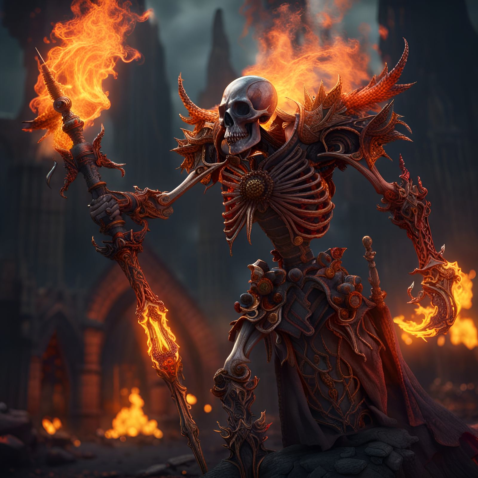 Flaming Skeletal KNIGHT