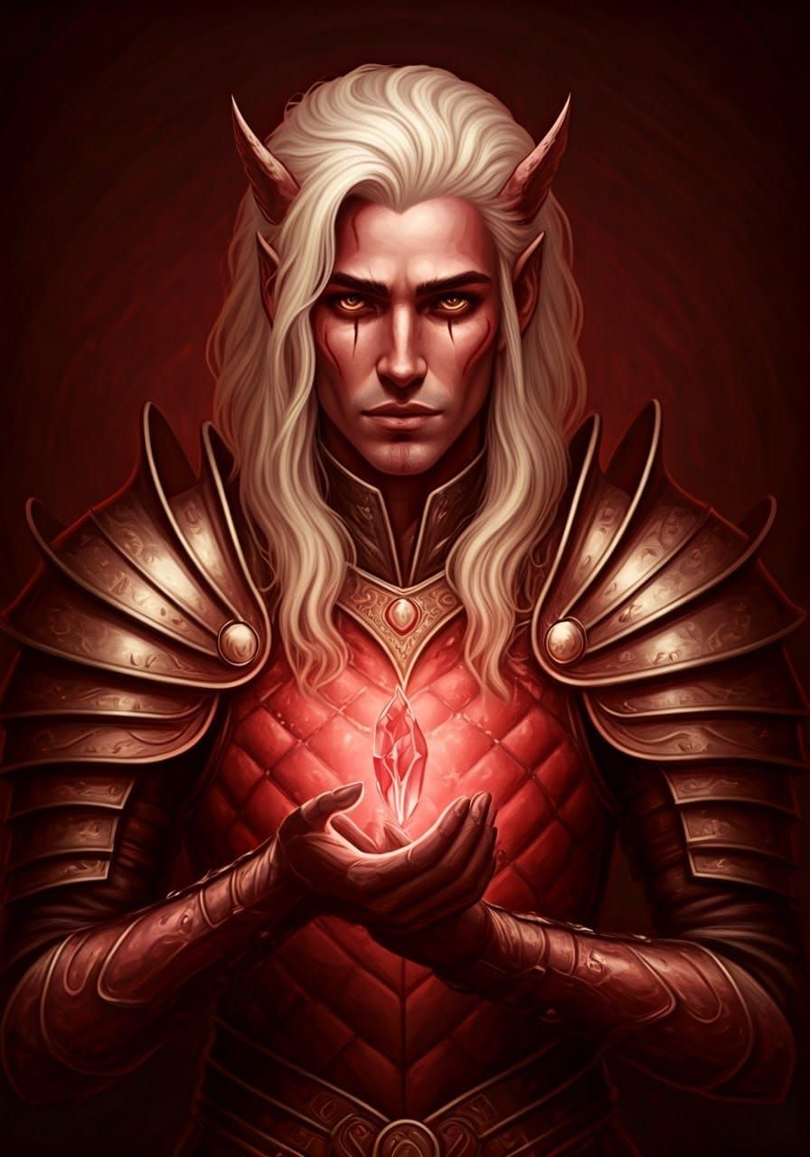 God of Love Portrait in Art Nouveau Style