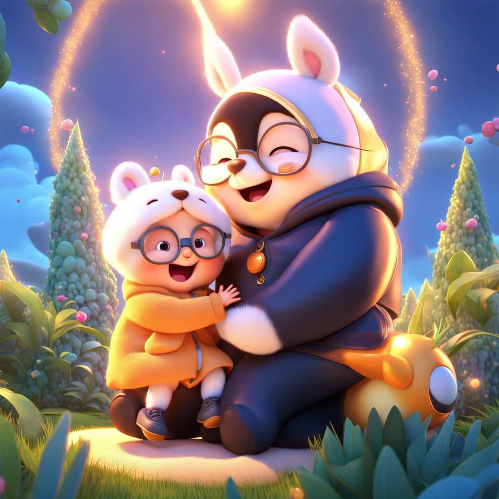 Kawaii Toddler Bouncing: 3D Children's Book Illustration