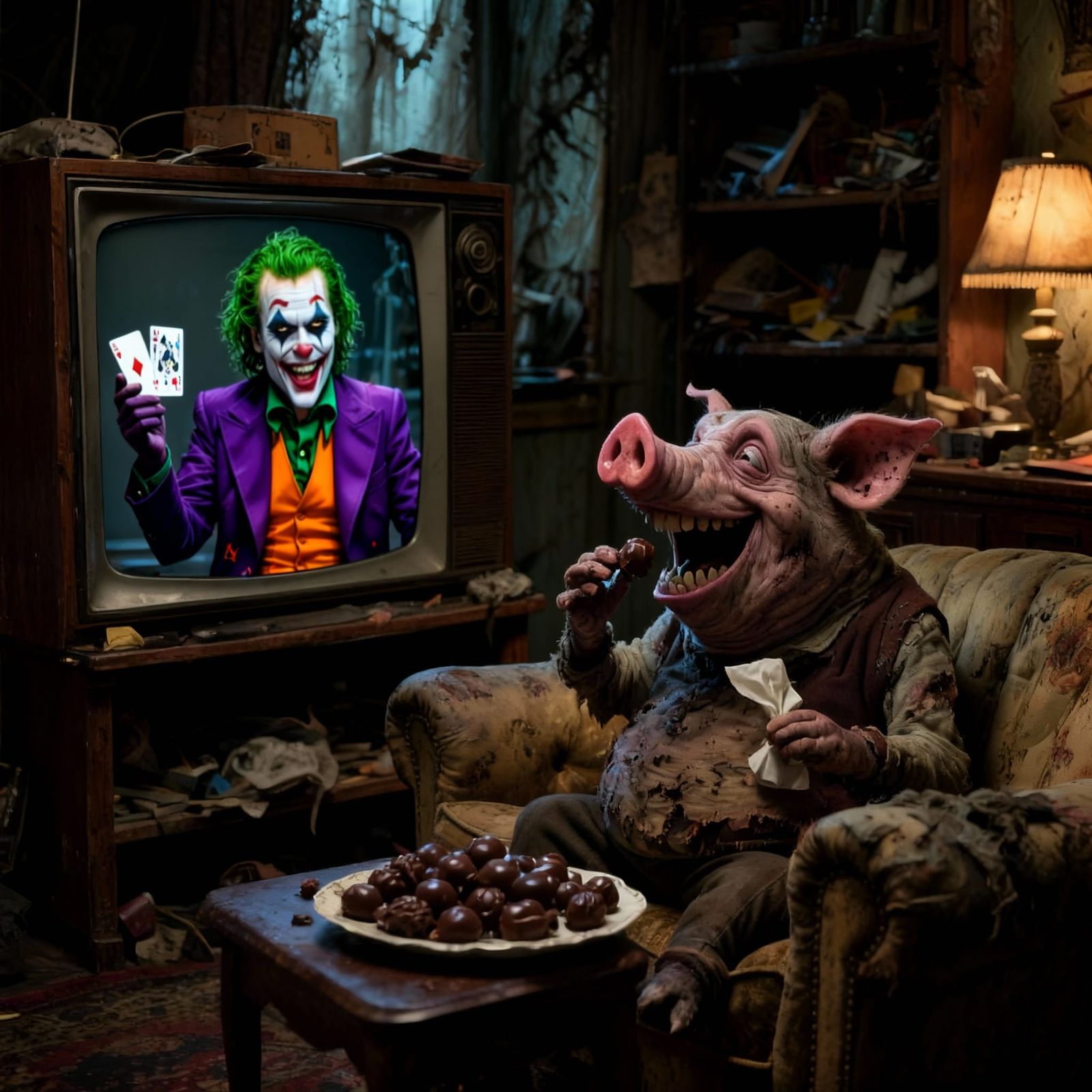 Joker Image Copied Onto TV Screen