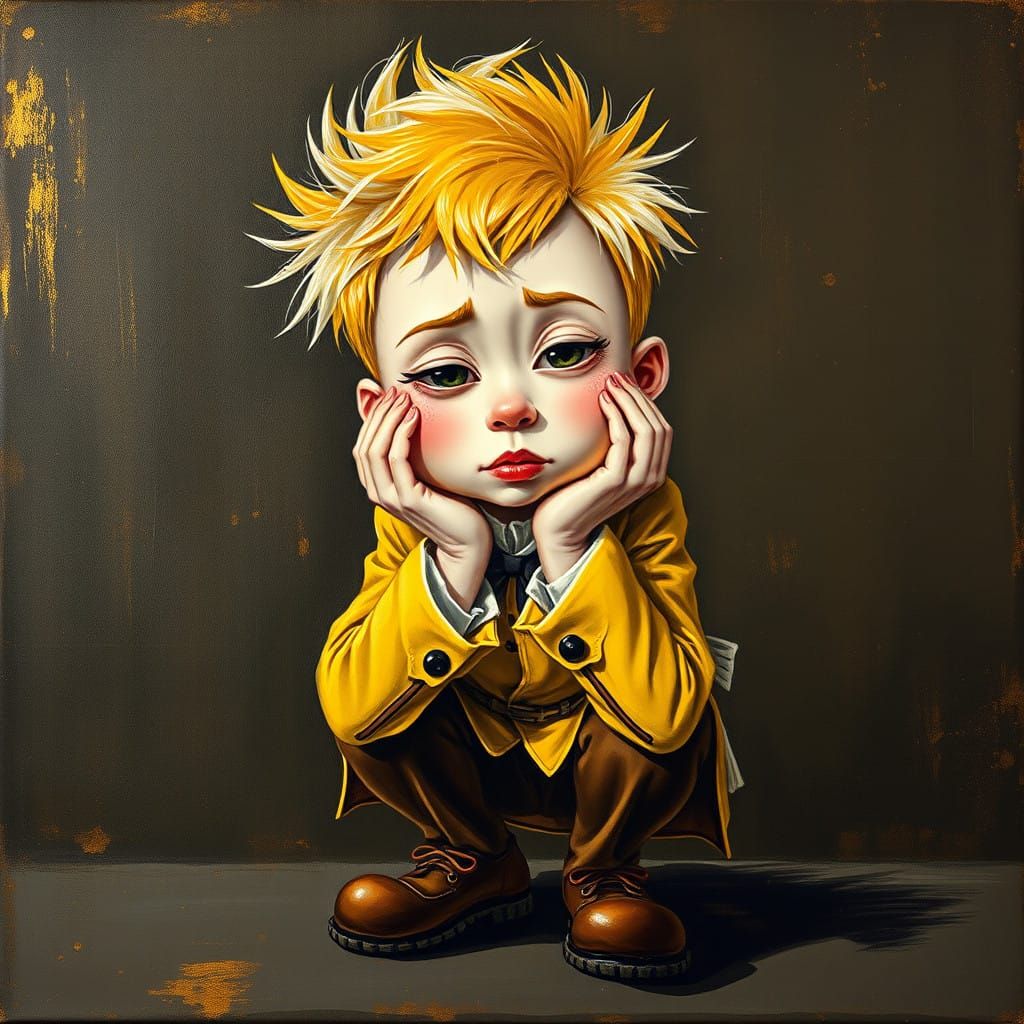 Boyish Figure in Victorian Jacket, Soft Lighting