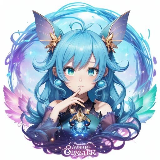 Anime Fairy Mischief with Cute Monster