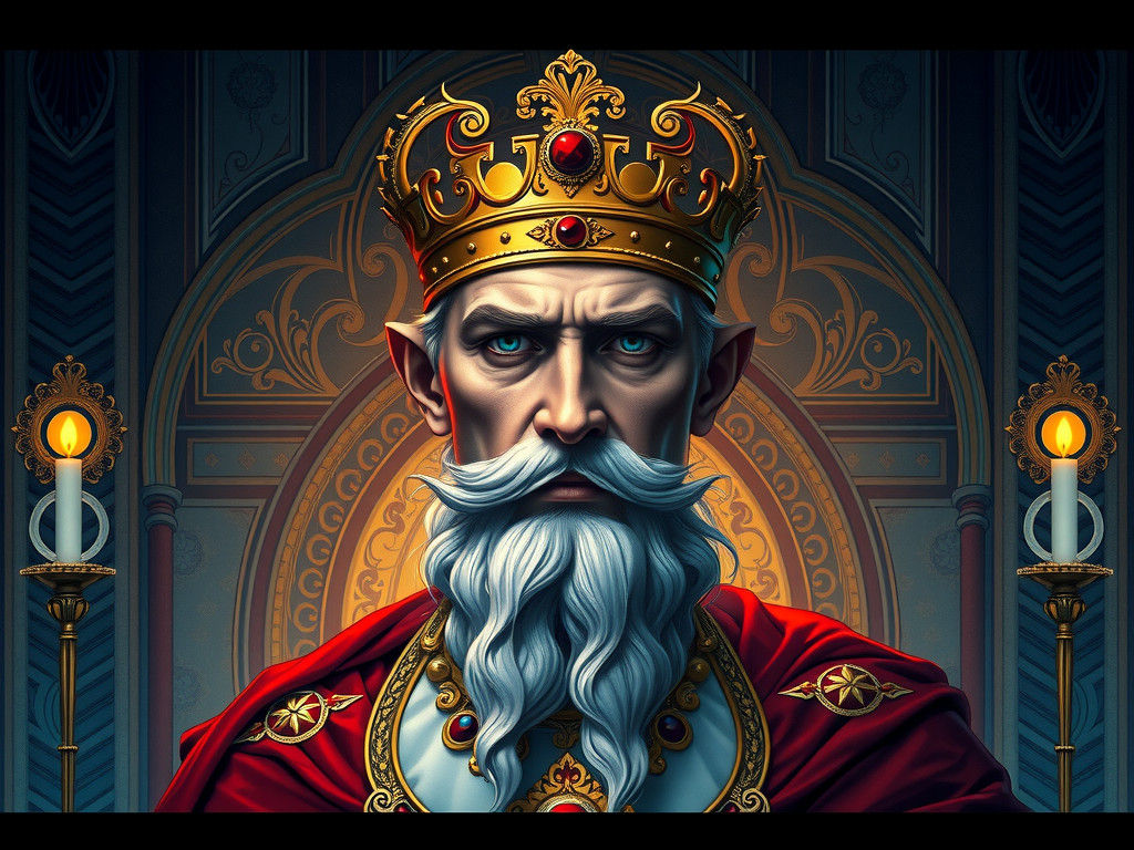 Majestic King of America Portrait in Art Nouveau Style
