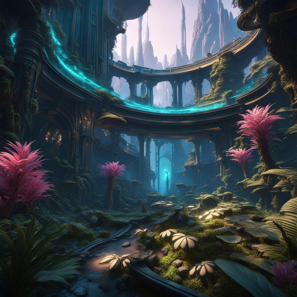 Otherworldly Space Jungle Concept Art