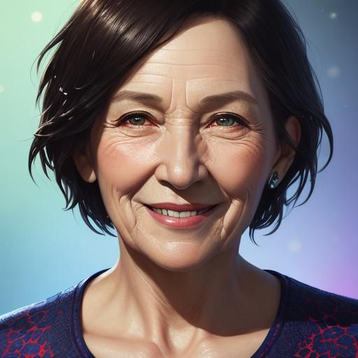 Hyperrealistic Portrait of a Beautiful Elder Woman