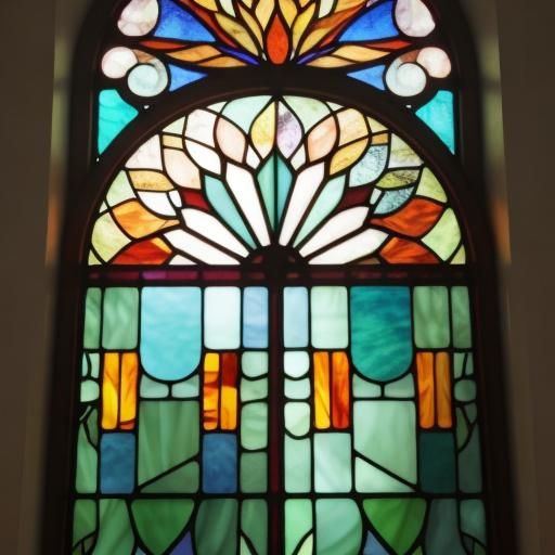 Antique Stained Glass Bathroom Light Fixture