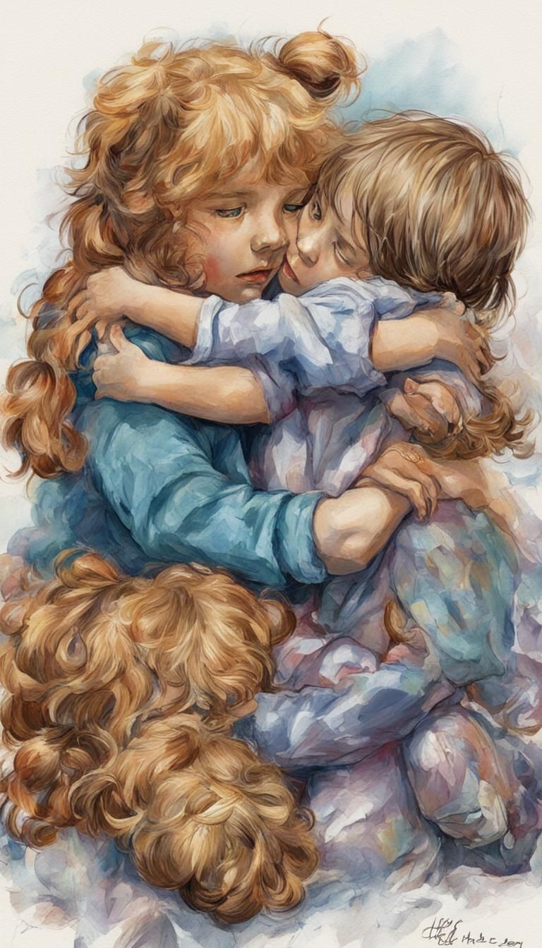 Young Siblings Celebrate Big Hug Day