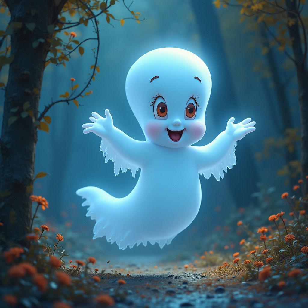 Casper the Friendly Ghost in Dreamlike Matte Painting