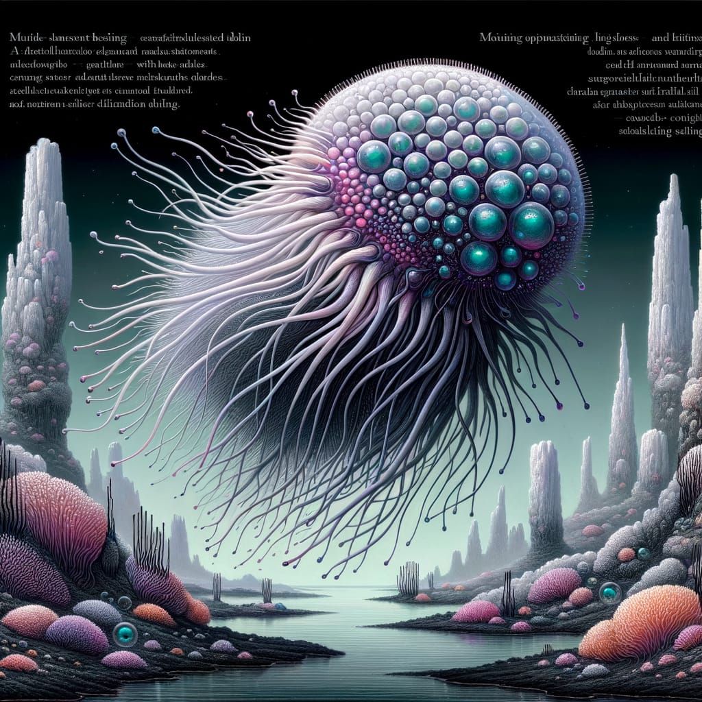 Surreal Abyssal Meeting: Amethyst Creature and Seed Pod Bein...