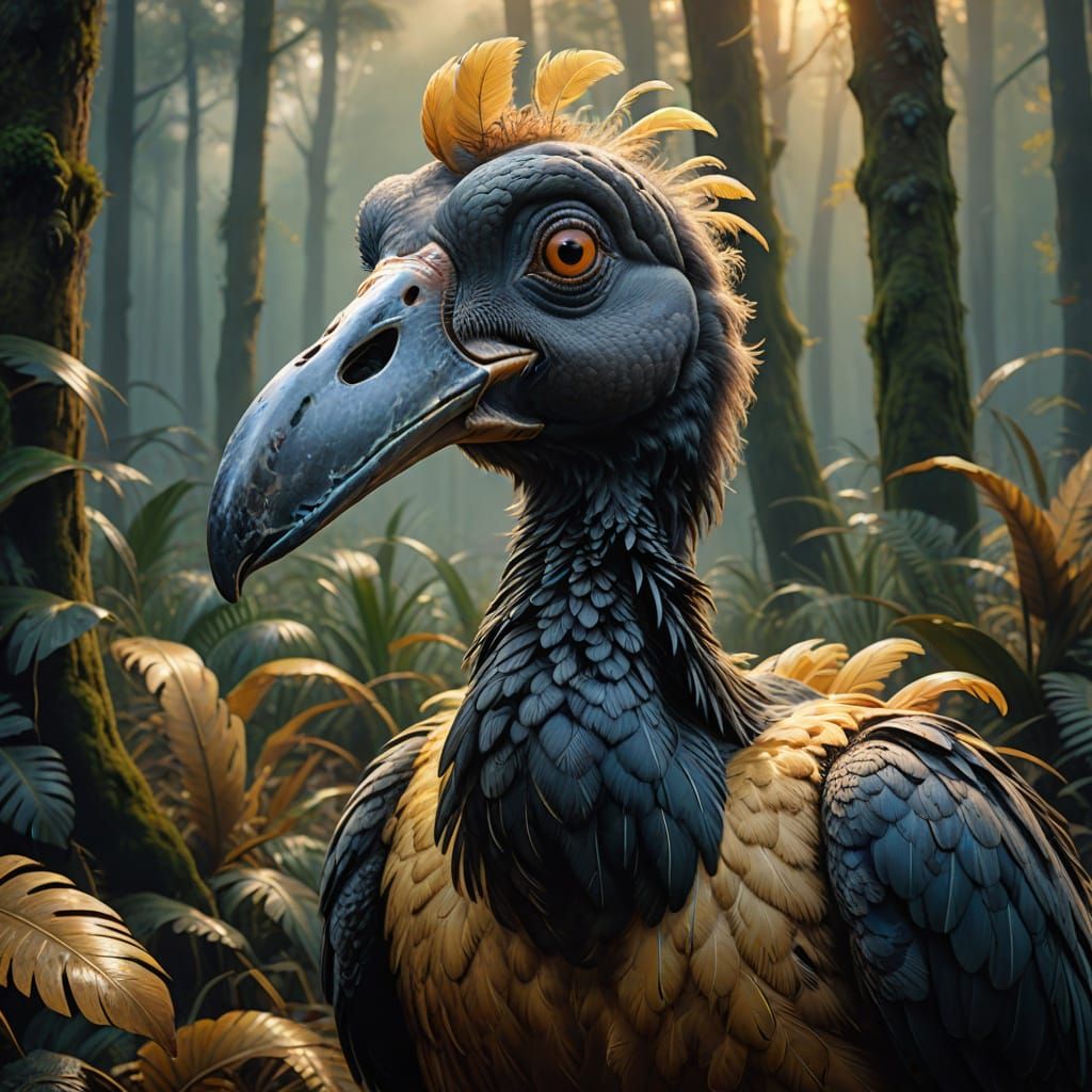 Dodo Portrait in Oil Painting Style