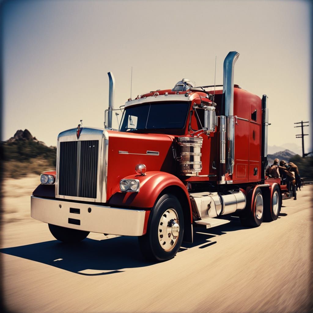 B.J. McKay and Greg Evigan in Kenworth Truck