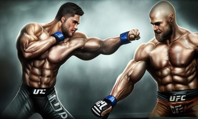 Hyperdetailed UFC Fighter's Chess Match Art