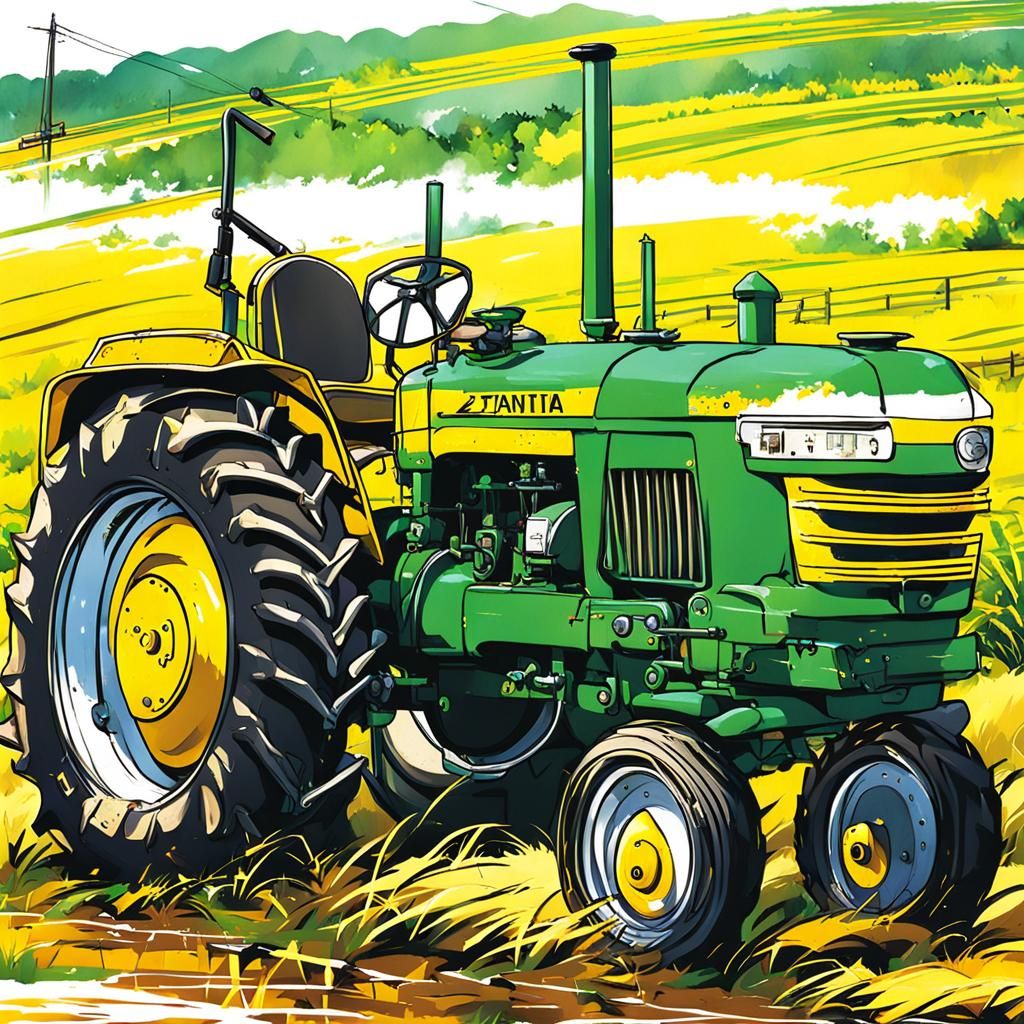 Tractor in Anime Key Visual Style