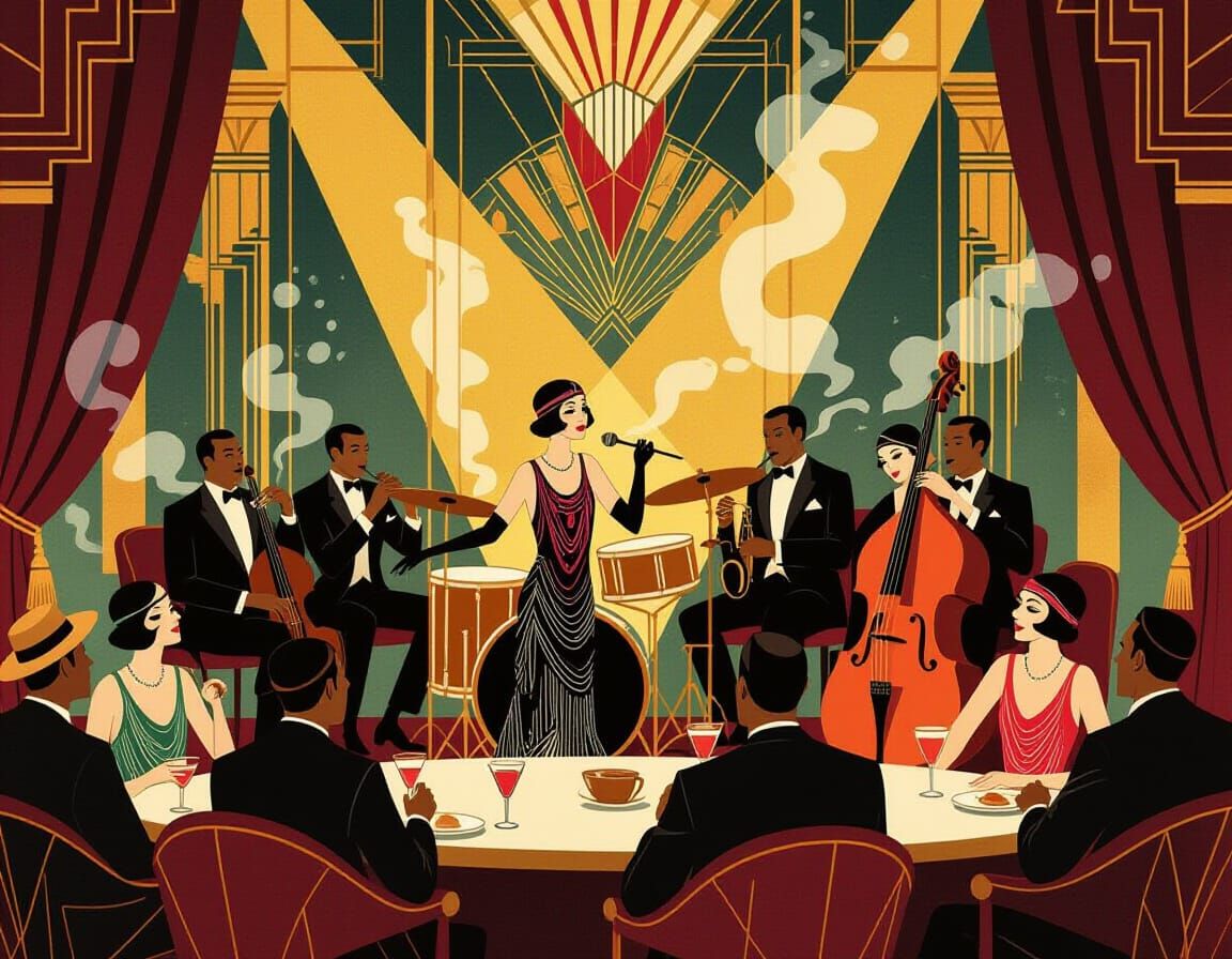 1920s Jazz Band in Art Deco Speakeasy