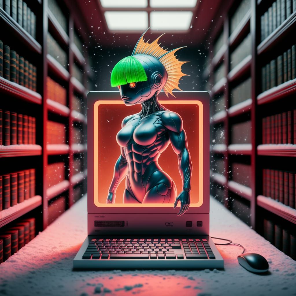 Android Fish in Snow: Ethereal Beauty