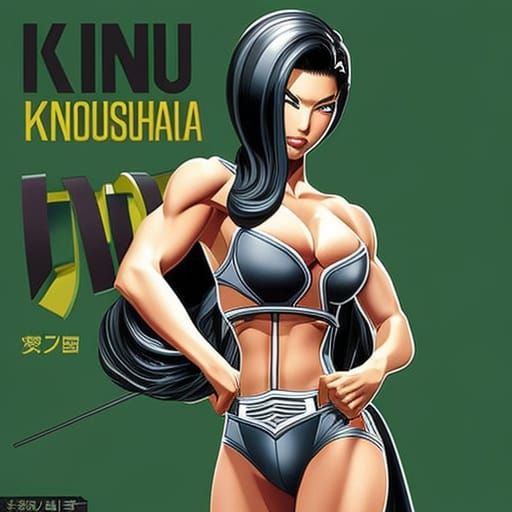 Muscular Bodybuilder Portrait in Comic Book Style