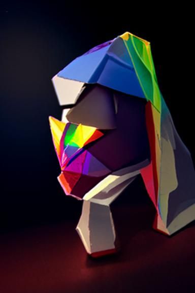 Vibrant Low Poly Rainbow Illustration