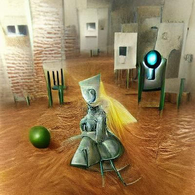 Lonely Android in 8K 3D Abstract Style