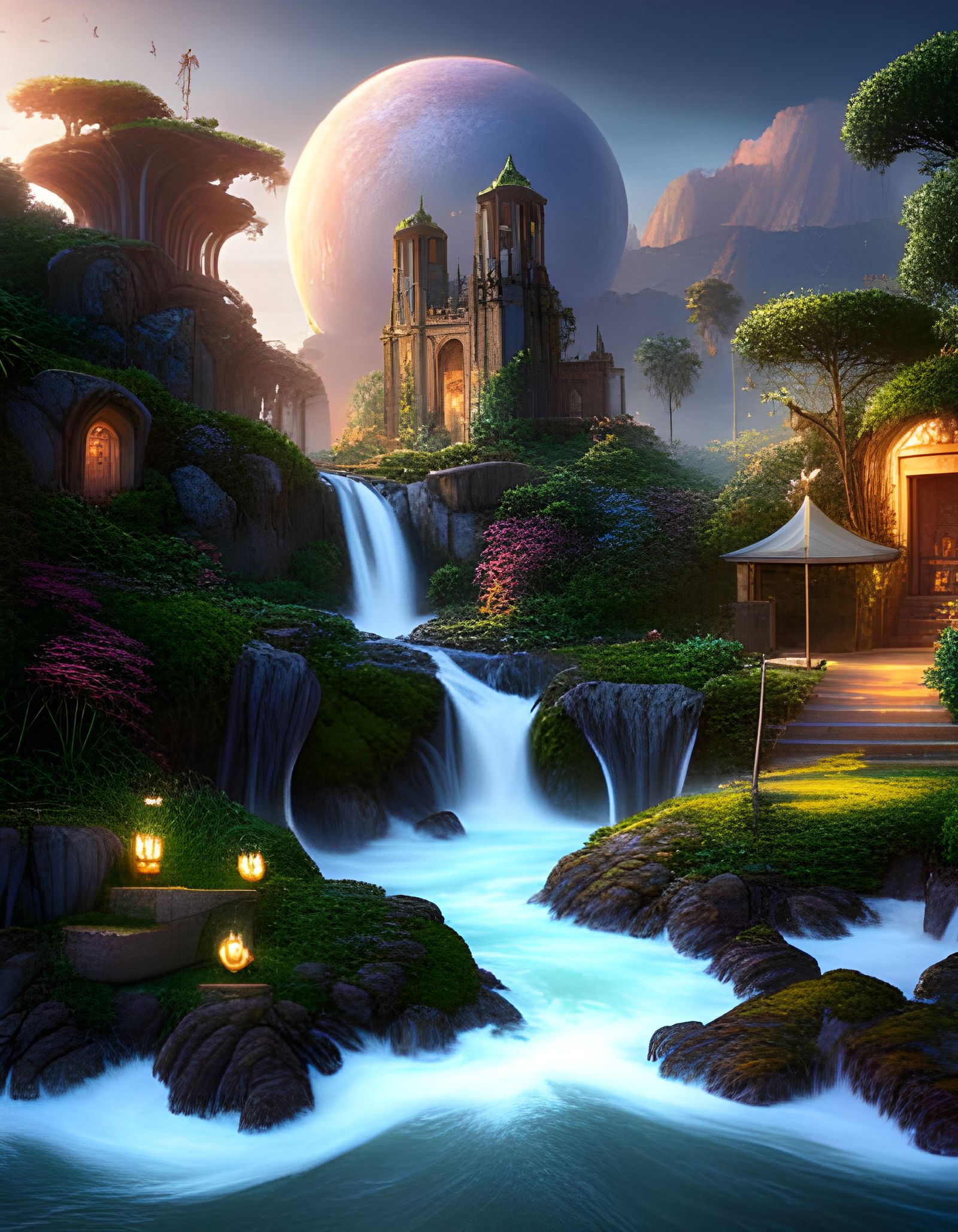 Detailed Matte Painting of the Garden of Eden