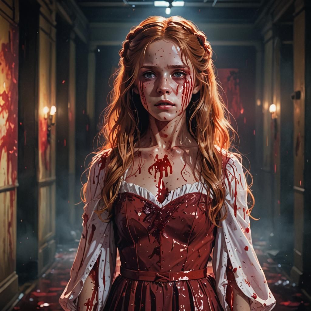 Cinematic Anime Portrait of Carrie White