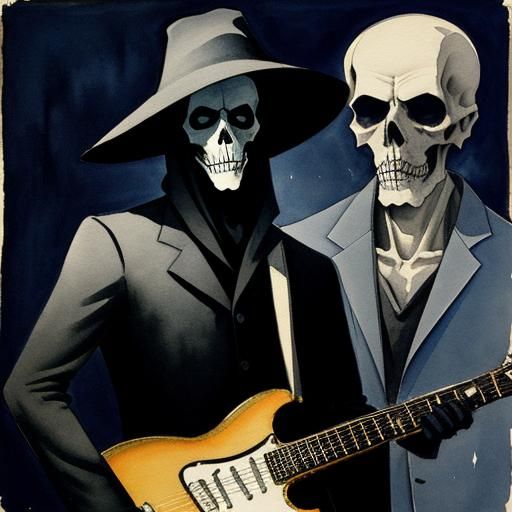 Grim Reaper's Self-Portrait with Electric Guitar