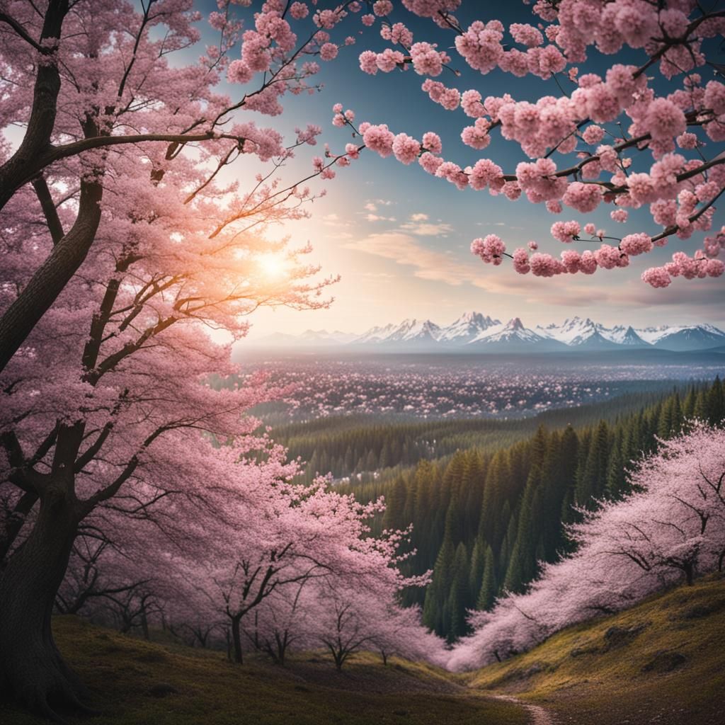 Stunning Cherry Blossom Forest Photography