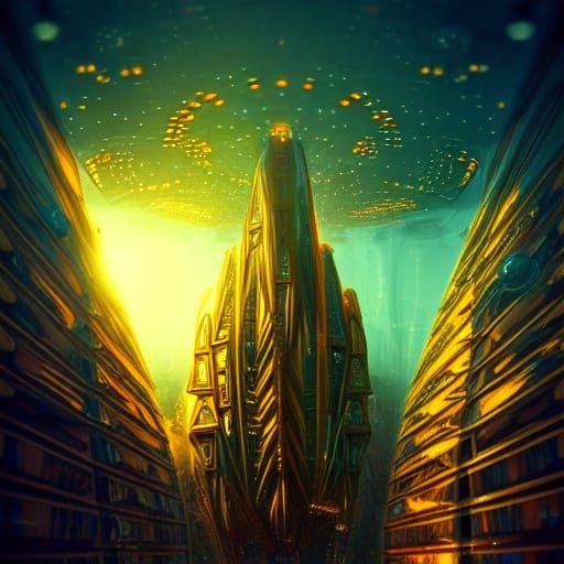 Intricate Alien Buildings in Post-Apocalyptic Cityscape