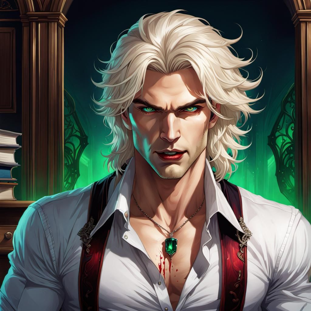 Vampire Portrait with Art Nouveau Style Elements