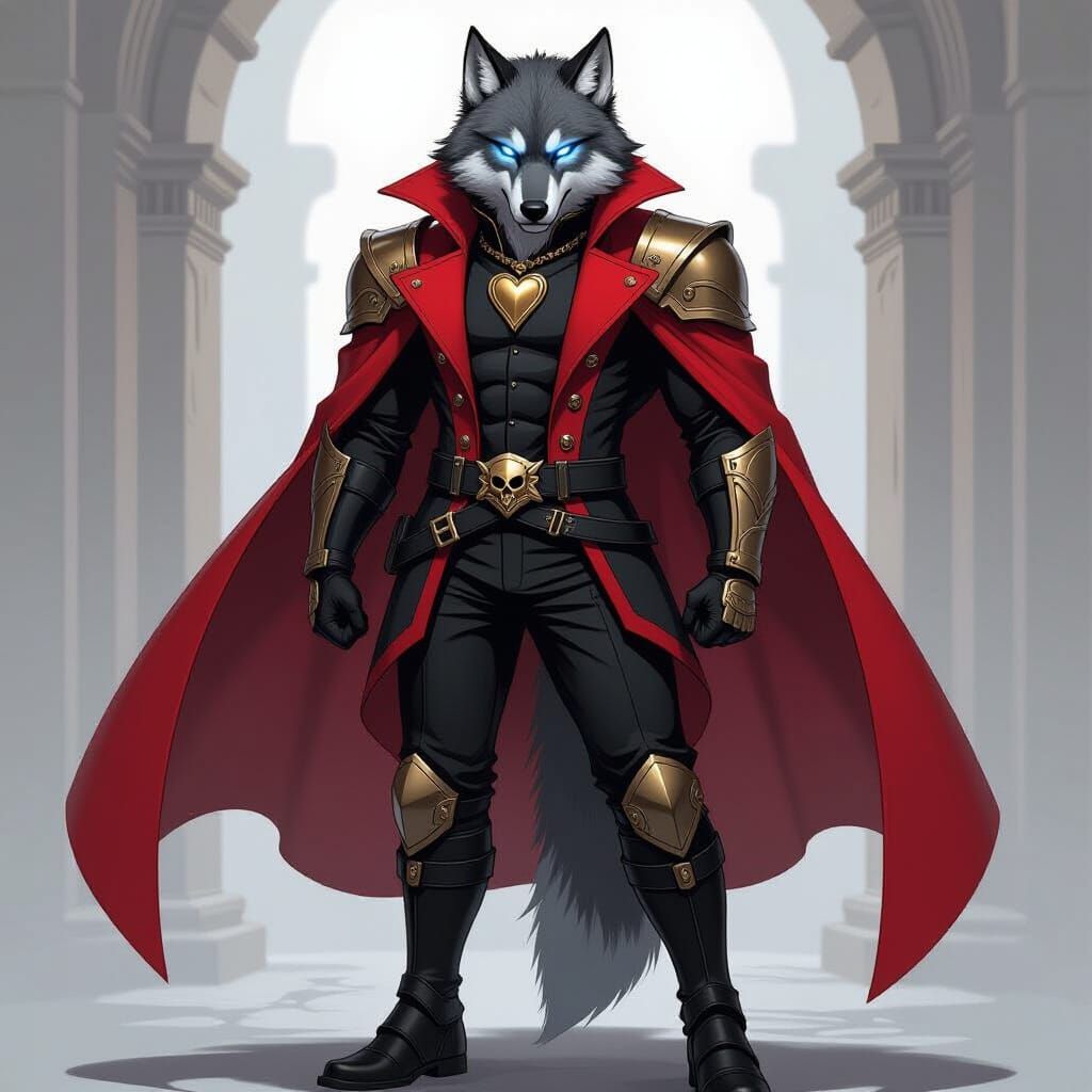 Captain Harlock Wolf in Cosmic Landscape
