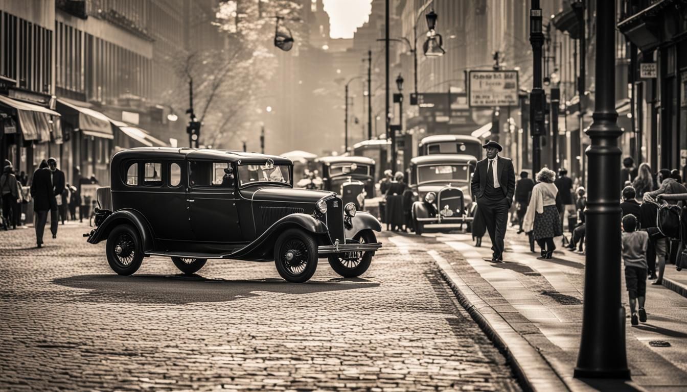 City Street Scene in the 1930s Photography
