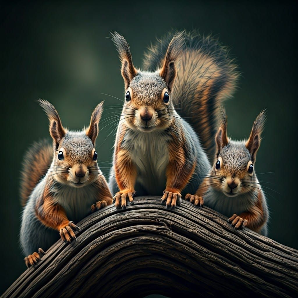 Cinematic Squirrels Gaze with Moody Lighting