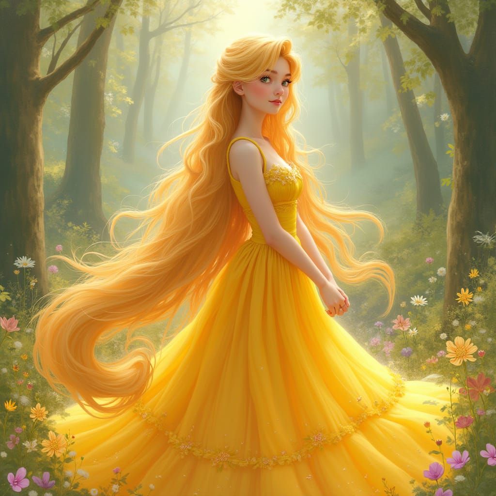 Elsa with Rapunzel Hair in Dreamy Style