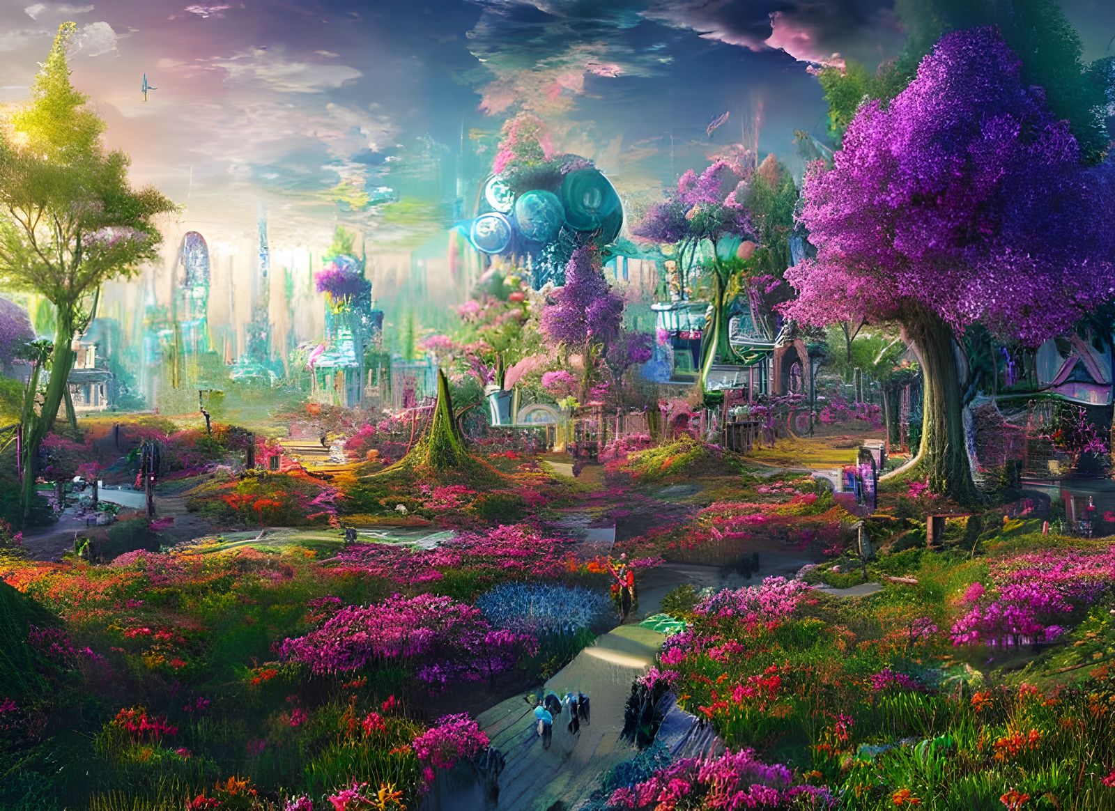 Futuristic city park