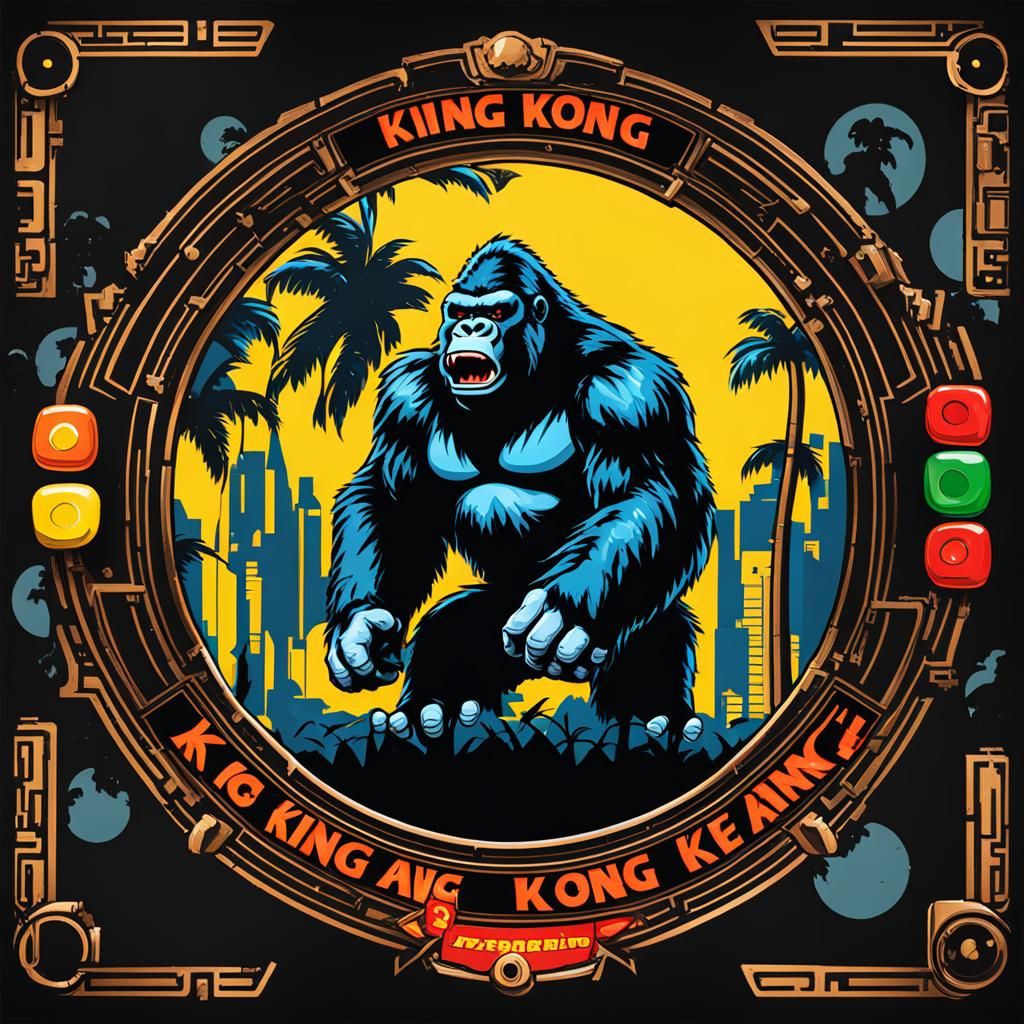 King Kong Arcade Game Logo in Retro Style