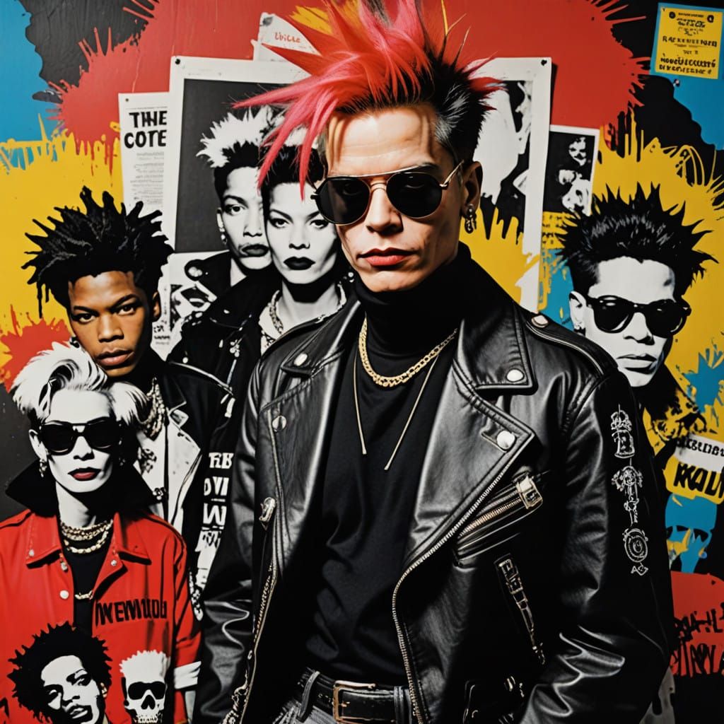 Rebel Punk Fashion Icons in a Cyberpunk Aesthetic