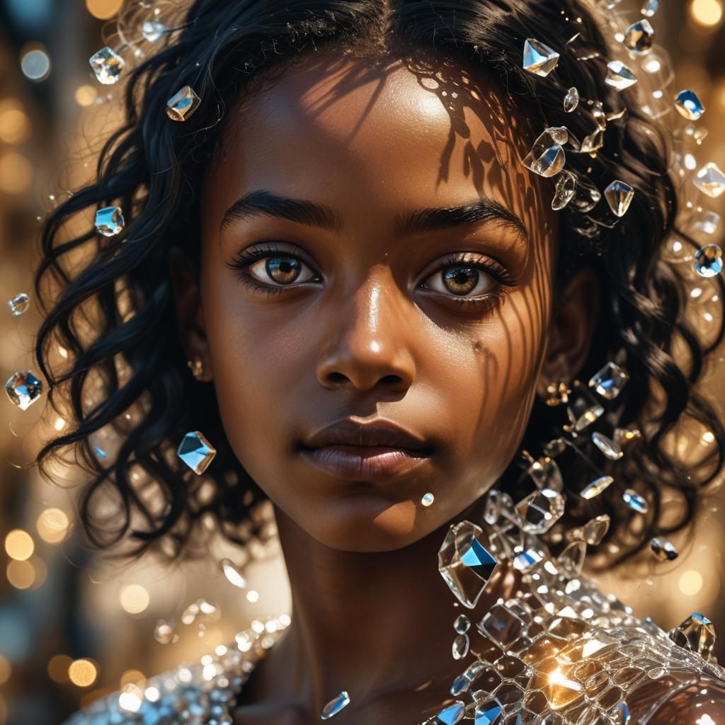 Crystal Child Portrait in Hyperrealistic Style