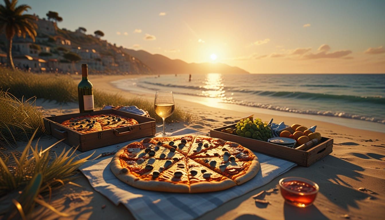 Pizza on the beach