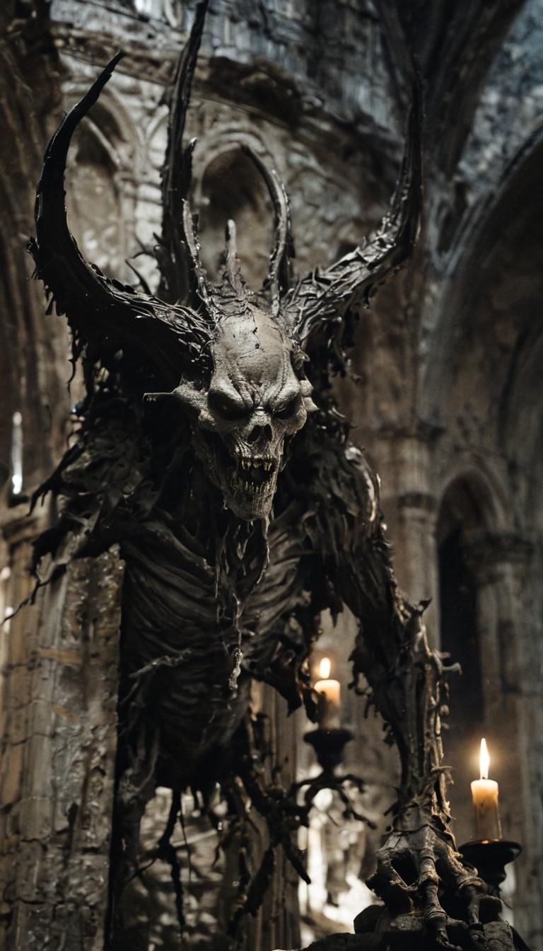 Monstrous Creature Emerges from Shadows in Dark Fantasy